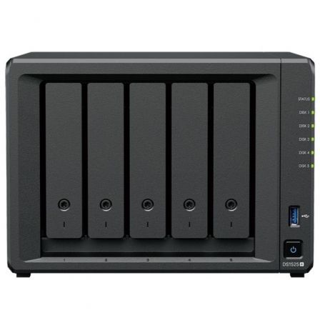 Synology DiskStation DS1525+ Servidor NAS de 5 bahías, Ryzen Embedded V1500B, 8 GB DDR4